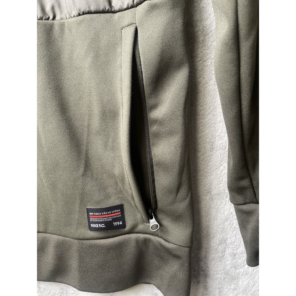 Nike FC Sem Ris Track Jacket Mens XL Green Football Club Full Zip Embroidered - Picture 6 of 9